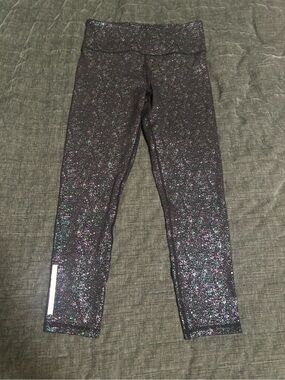 ZYIA Black Sparkle Active Leggings with Iridescent Glitter